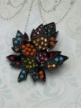 D’Orlan Maple Leaf Brooch Japanned finish #cz503